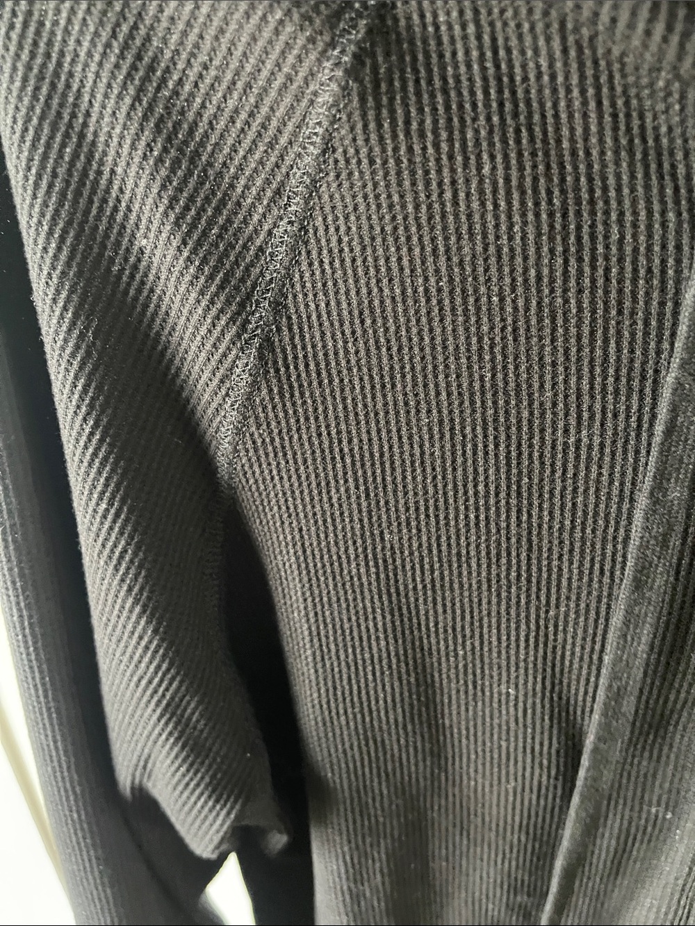 Women’s Black Zip-Up Hoodie Jacket - light weight waffle material - Picture 2 of 4
